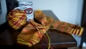 The simple joys of knitting: socks in Sweet Georgia Tough Sock in Summer Dusk